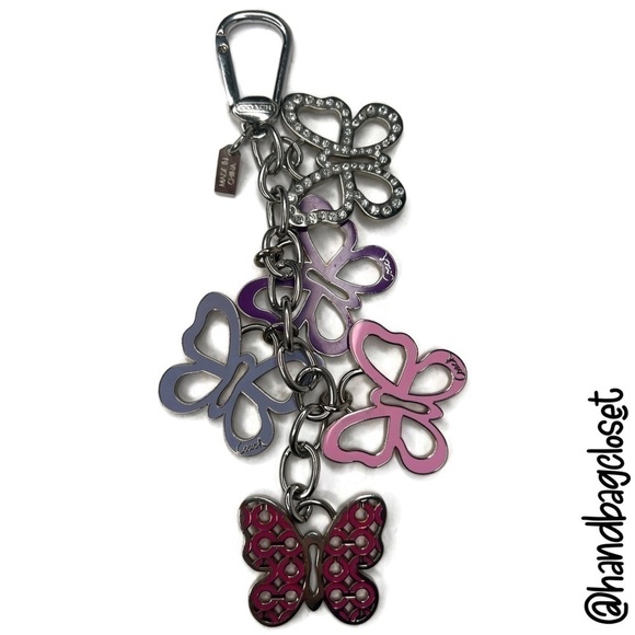 Coach Oversized Butterfly Dangle Metal Swarovski Crystals Keychain Charm… - Picture 5 of 7